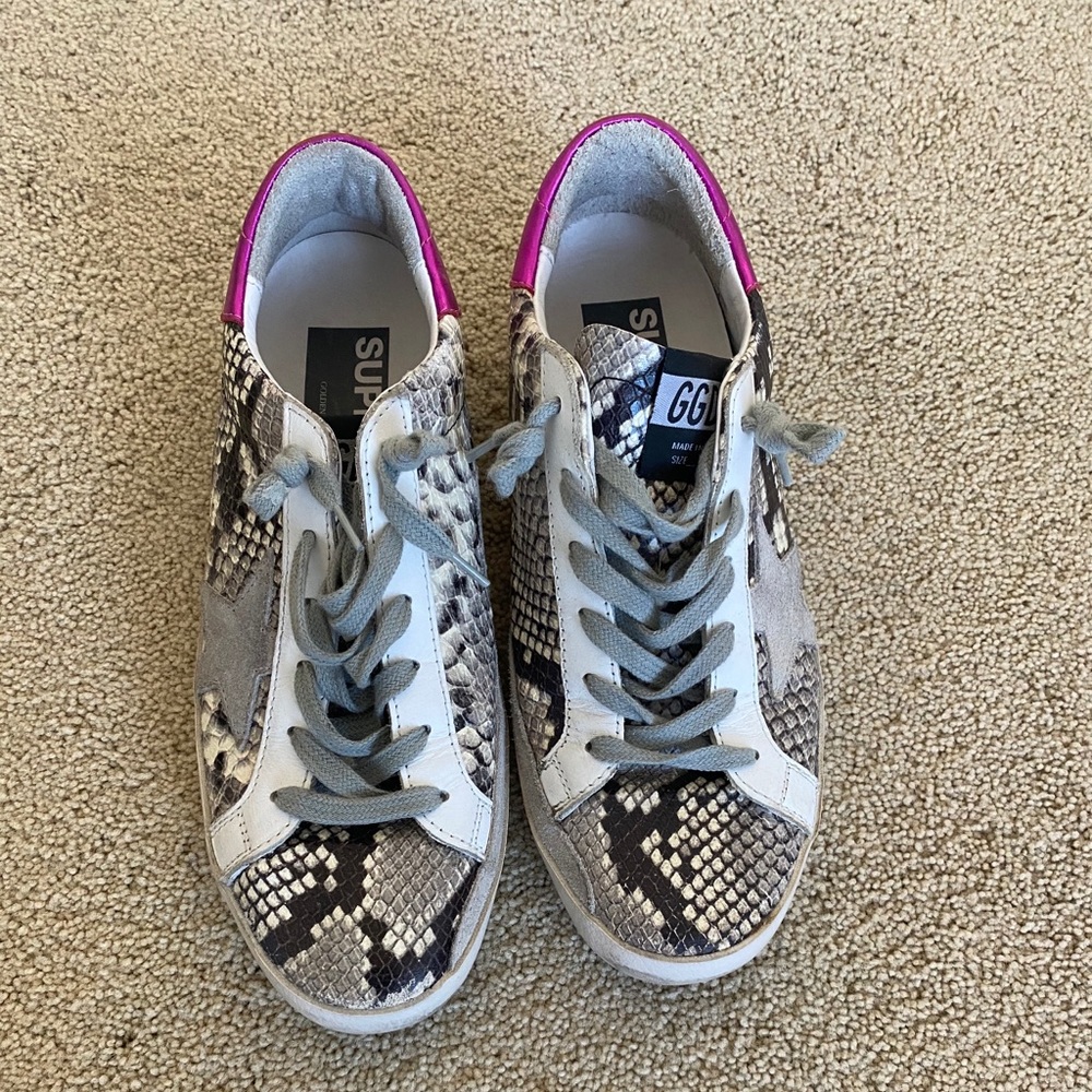 Authentic Golden Goose snakeskin sneakers
